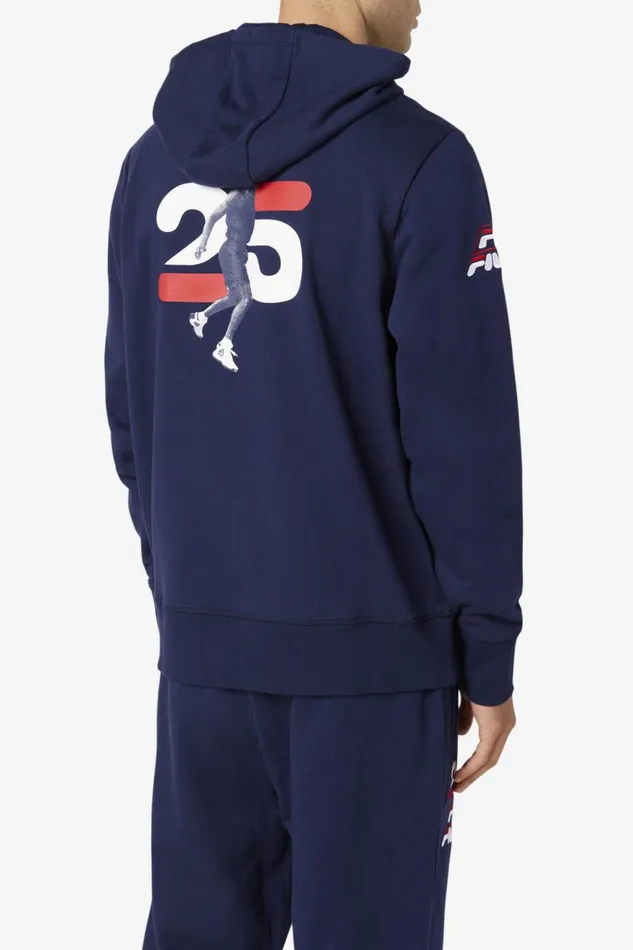 Men Fila Sweatshirts and Hoodies Grant Hill Lazarus Hoodie Navy