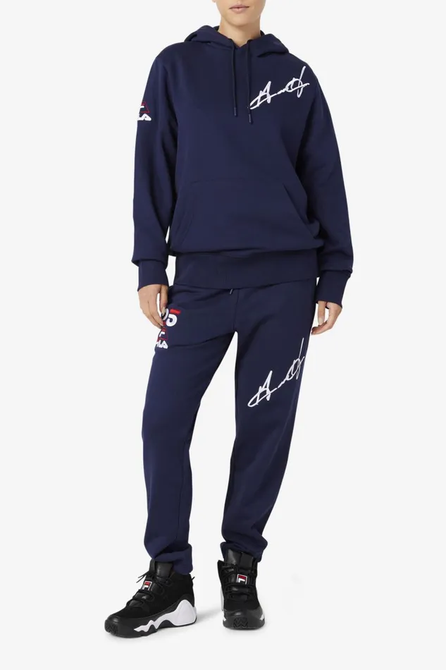 Men Fila Sweatshirts and Hoodies Grant Hill Lazarus Hoodie Navy