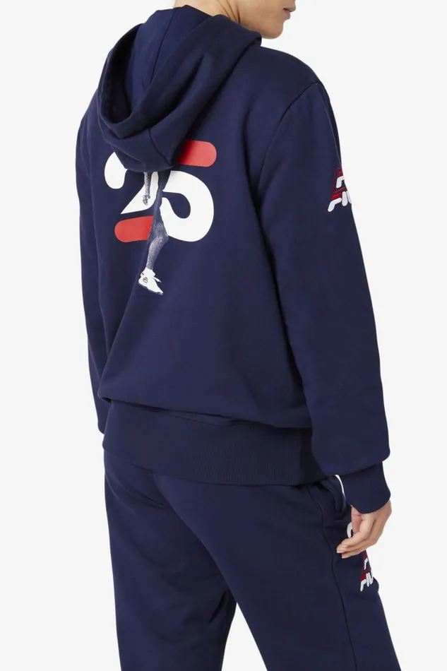 Men Fila Sweatshirts and Hoodies Grant Hill Lazarus Hoodie Navy