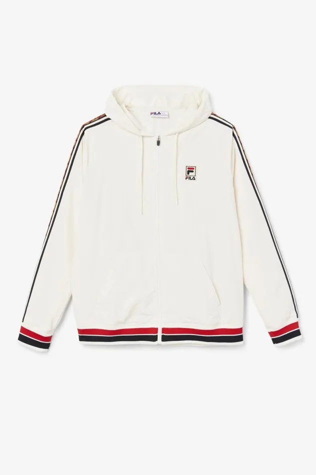Men Fila Sweatsuits and Tracksuits Faras Wind Jacket Gardenia Black Fila Red