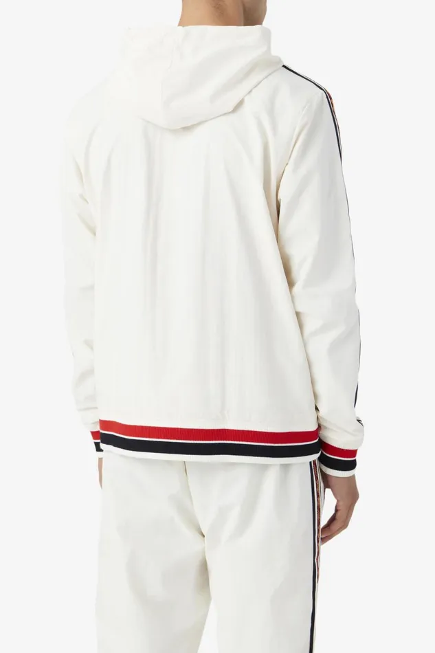 Men Fila Sweatsuits and Tracksuits Faras Wind Jacket Gardenia Black Fila Red