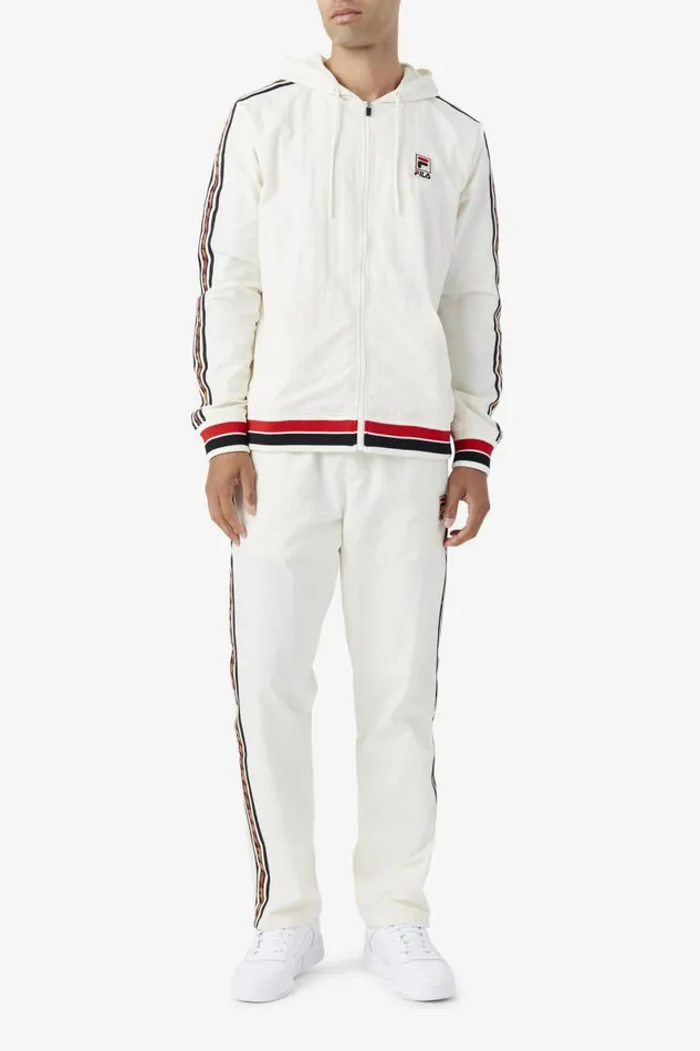 Men Fila Sweatsuits and Tracksuits Faras Wind Jacket Gardenia Black Fila Red
