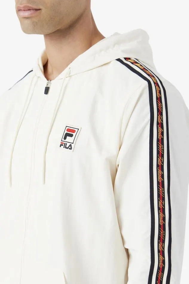 Men Fila Sweatsuits and Tracksuits Faras Wind Jacket Gardenia Black Fila Red