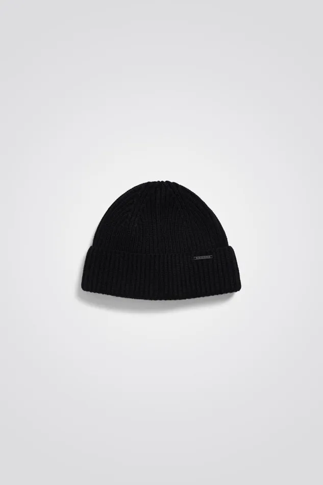 Men Fine Merino Rib Beanie Black Norse Projects Beanies