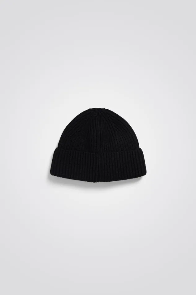 Men Fine Merino Rib Beanie Black Norse Projects Beanies
