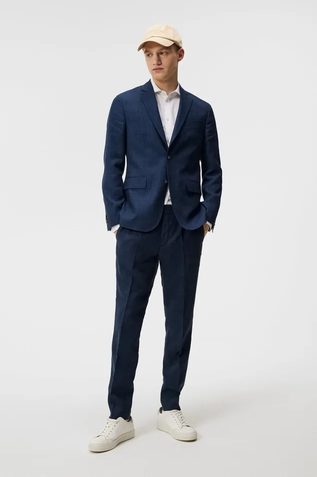 Men Grant Super Linen Pants Blue Indigo JLindeberg Tailored Trousers Men Grant Super Linen Pants Blue Indigo JLindeberg Tailored Trousers