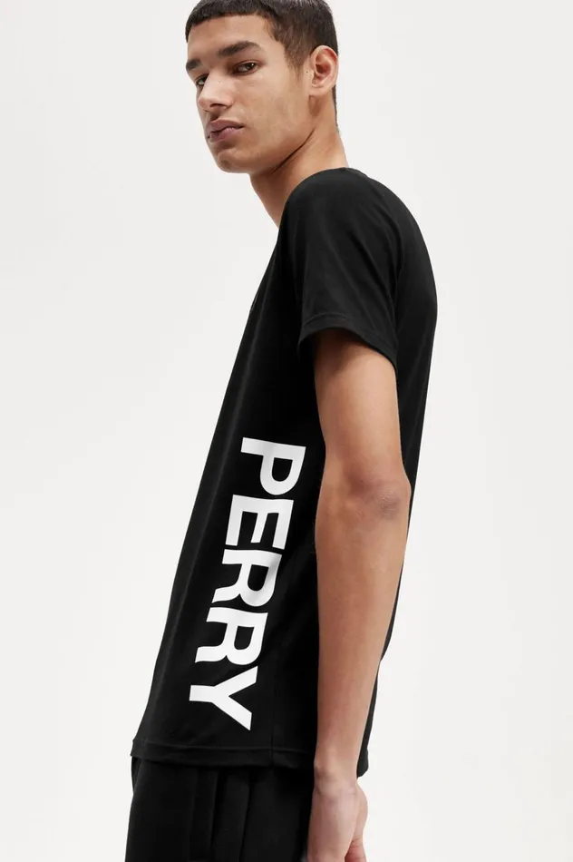 Men Graphic Branding TShirt Black Fred Perry TShirts
