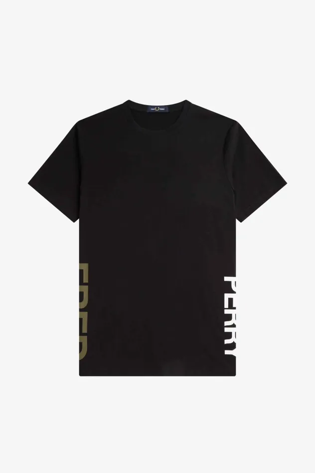 Men Graphic Branding TShirt Black Fred Perry TShirts