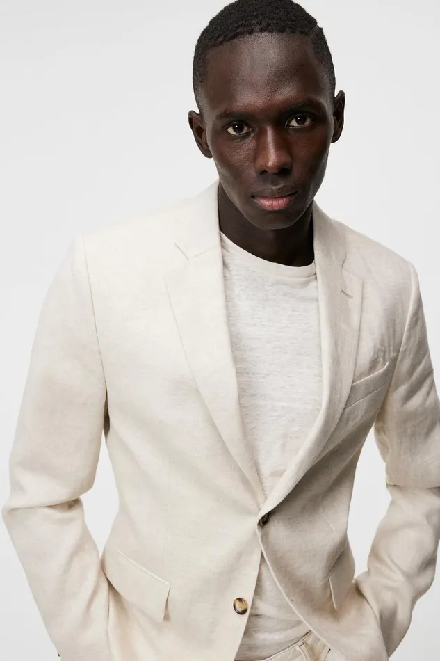 Men Hopper U Super Linen Blazer Safari Beige JLindeberg Blazers Men Hopper U Super Linen Blazer Safari Beige JLindeberg Blazers