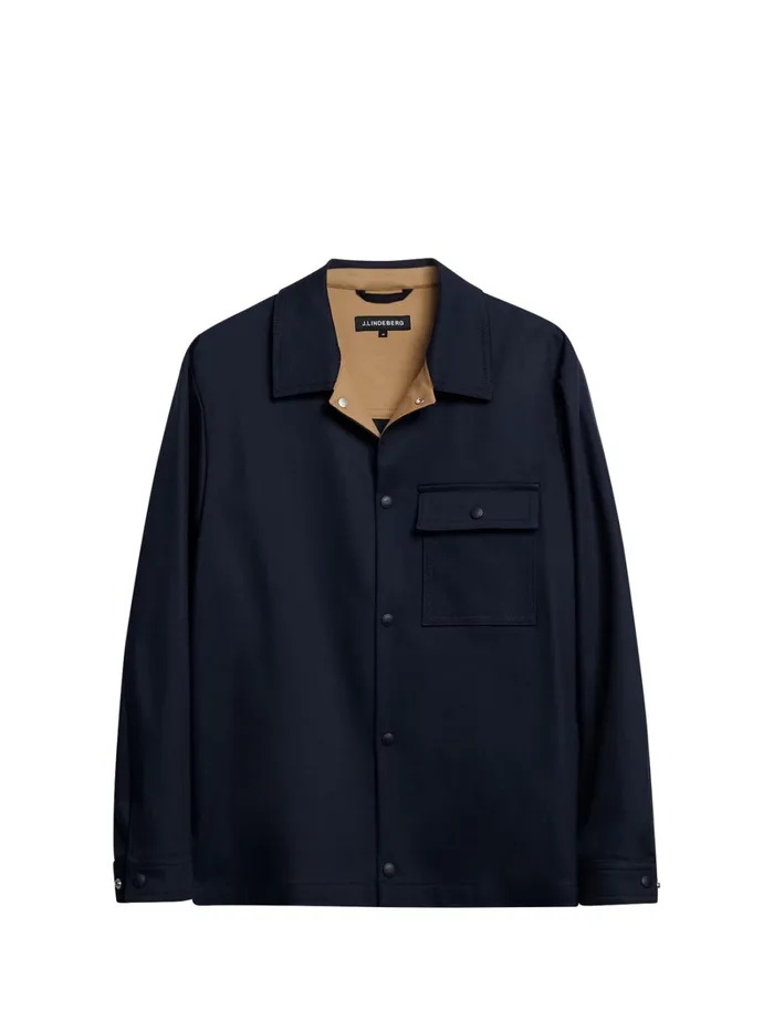 Men Jason Buttoned Cotton Stretch JL Navy JLindeberg Overshirts Men Jason Buttoned Cotton Stretch JL Navy JLindeberg Overshirts
