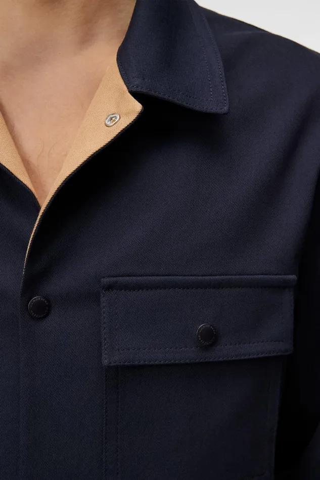 Men Jason Buttoned Cotton Stretch JL Navy JLindeberg Overshirts Men Jason Buttoned Cotton Stretch JL Navy JLindeberg Overshirts