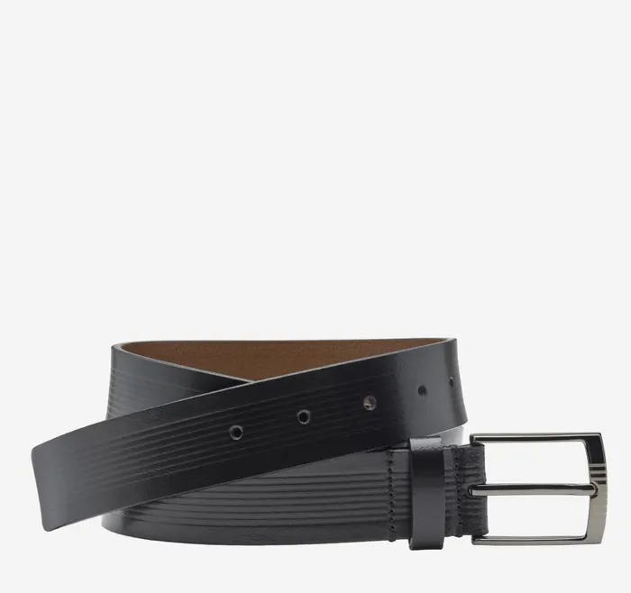 Men Johnston and Murphy Belts Center Laser Belt Black