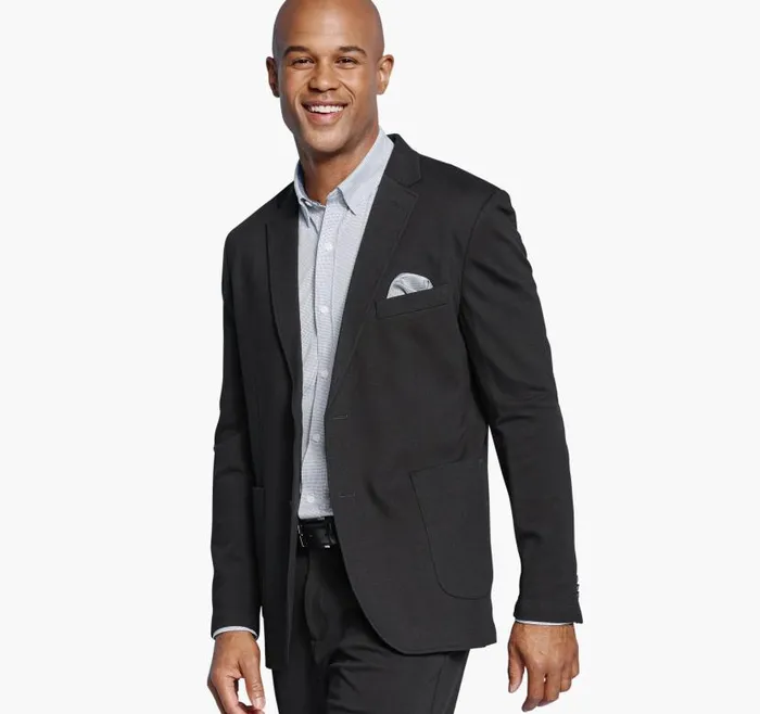 Men Johnston and Murphy Blazers XC Flex Knit Blazer Black Solid