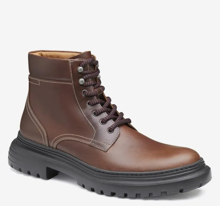 Men Johnston and Murphy Boots Kelton Plain Toe Boot Mahogany Full Grain Men Johnston and Murphy Boots Kelton Plain Toe Boot Mahogany Full Grain