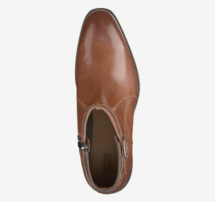 Men Johnston and Murphy Boots Meade Buckle Boot Teak Italian Calfskin Men Johnston and Murphy Boots Meade Buckle Boot Teak Italian Calfskin