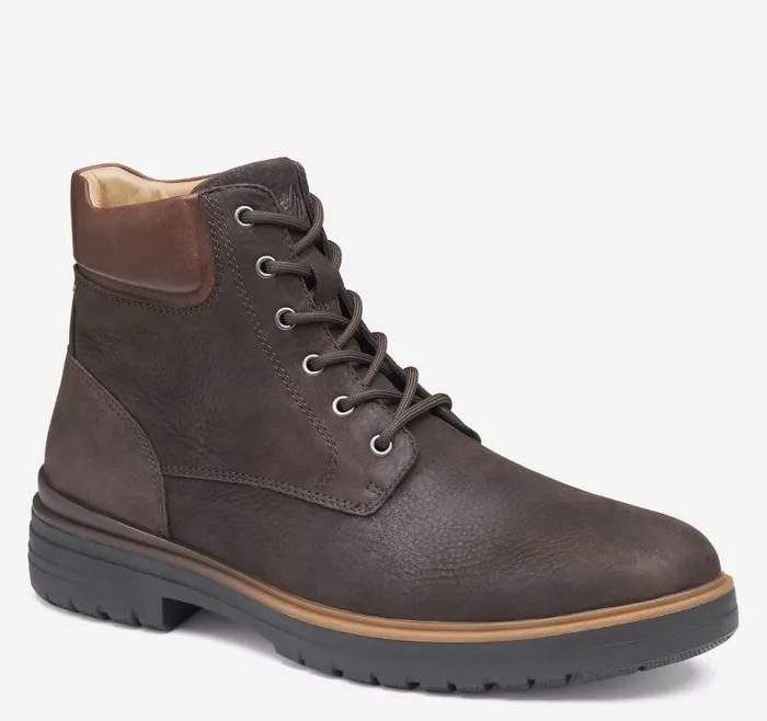 Men Johnston and Murphy Boots XC4 Henson Plain Toe Boot Brown Waterproof Nubuck