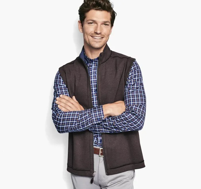 Men Johnston and Murphy Coats Jackets and Vests Reversible Solid Vest Brownnavy Men Johnston and Murphy Coats Jackets and Vests Reversible Solid Vest Brownnavy