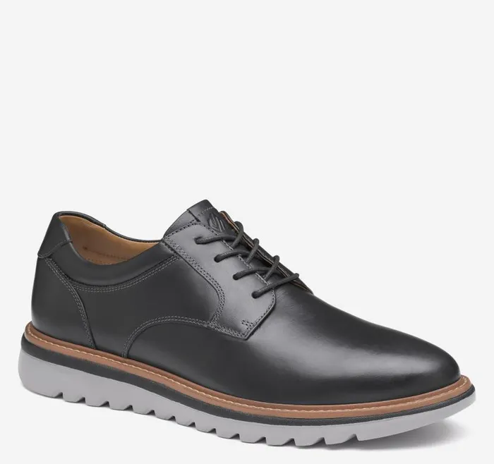 Men Johnston and Murphy LaceUps Braydon Plain Toe Black Full Grain