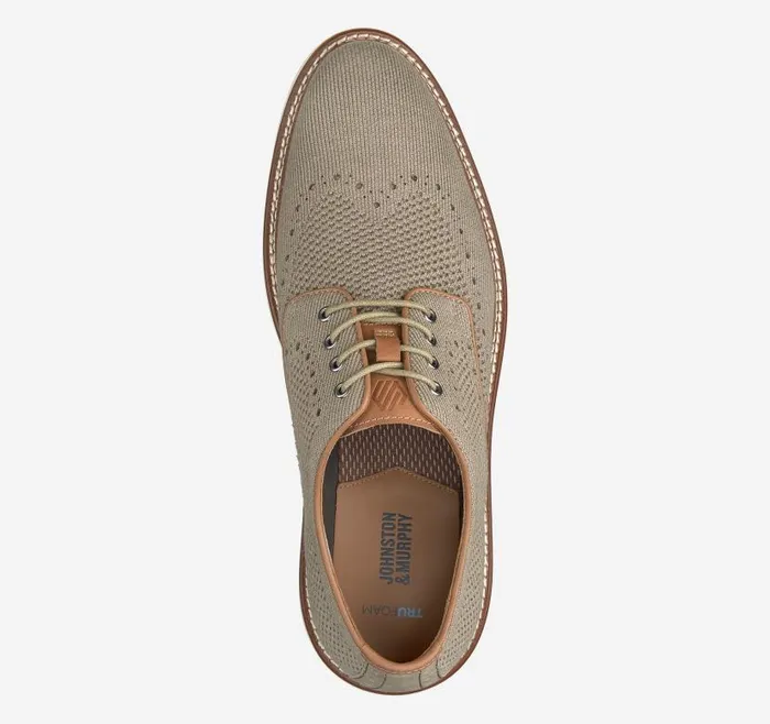 Men Johnston and Murphy LaceUps Upton Knit Wingtip Taupe Heathered Knit Men Johnston and Murphy LaceUps Upton Knit Wingtip Taupe Heathered Knit