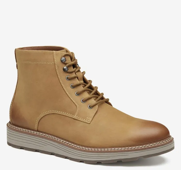 Men Johnston and Murphy LaceUps Upton Lug Plain Toe Boot Light Tan Oiled Waterproof Full Grain Men Johnston and Murphy LaceUps Upton Lug Plain Toe Boot Light Tan Oiled Waterproof Full Grain