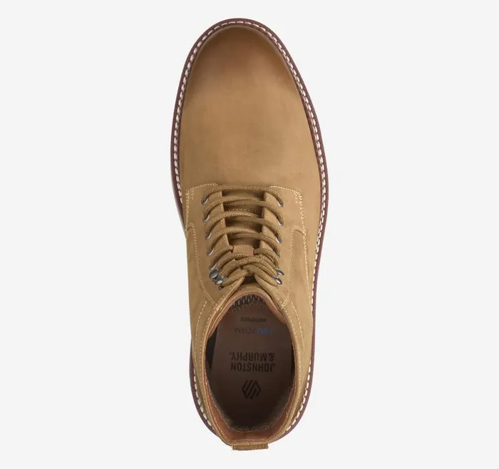 Men Johnston and Murphy LaceUps Upton Lug Plain Toe Boot Light Tan Oiled Waterproof Full Grain Men Johnston and Murphy LaceUps Upton Lug Plain Toe Boot Light Tan Oiled Waterproof Full Grain