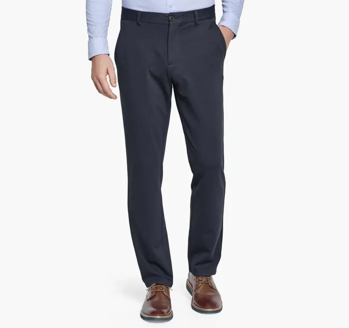 Men Johnston and Murphy Pants and Jeans XC Flex Knit Pants Navy Solid