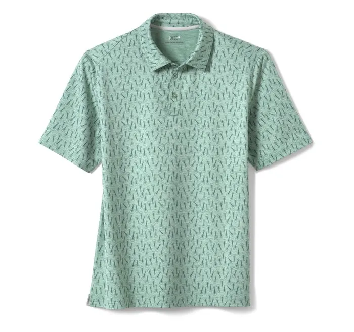 Men Johnston and Murphy Polos and Tees XC4 Performance Polo Green Tonal Guitar Men Johnston and Murphy Polos and Tees XC4 Performance Polo Green Tonal Guitar