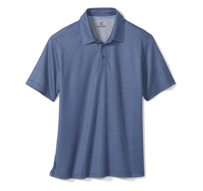 Men Johnston and Murphy Polos and Tees XC4 Performance Polo Navy Geo Men Johnston and Murphy Polos and Tees XC4 Performance Polo Navy Geo