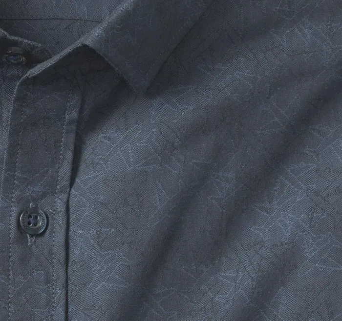Men Johnston and Murphy Shirts LongSleeve Jacquard Shirt Navy Airplane Men Johnston and Murphy Shirts LongSleeve Jacquard Shirt Navy Airplane