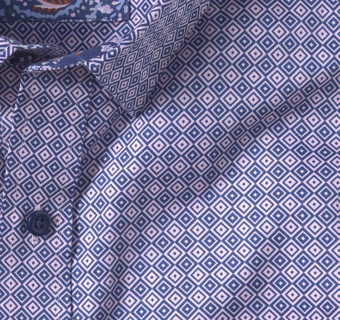 Men Johnston and Murphy Shirts Printed Cotton Shirt Pink Diamond Men Johnston and Murphy Shirts Printed Cotton Shirt Pink Diamond