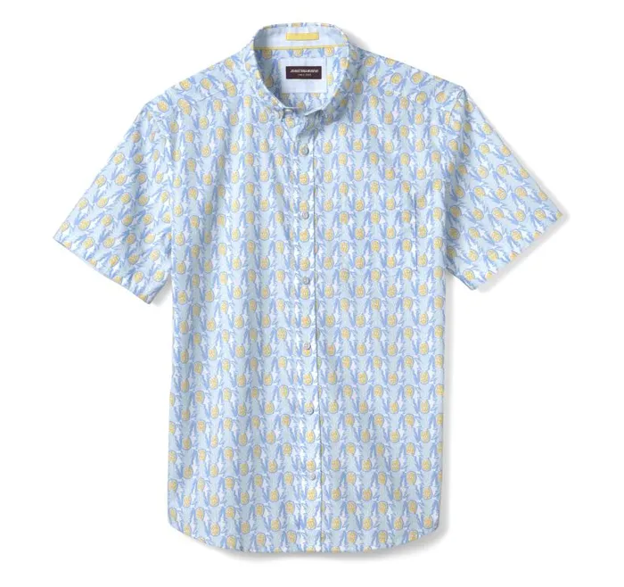 Men Johnston and Murphy ShortSleeve Shirts Printed Cotton ShortSleeve Shirt Bluemulti Pineapple Men Johnston and Murphy ShortSleeve Shirts Printed Cotton ShortSleeve Shirt Bluemulti Pineapple