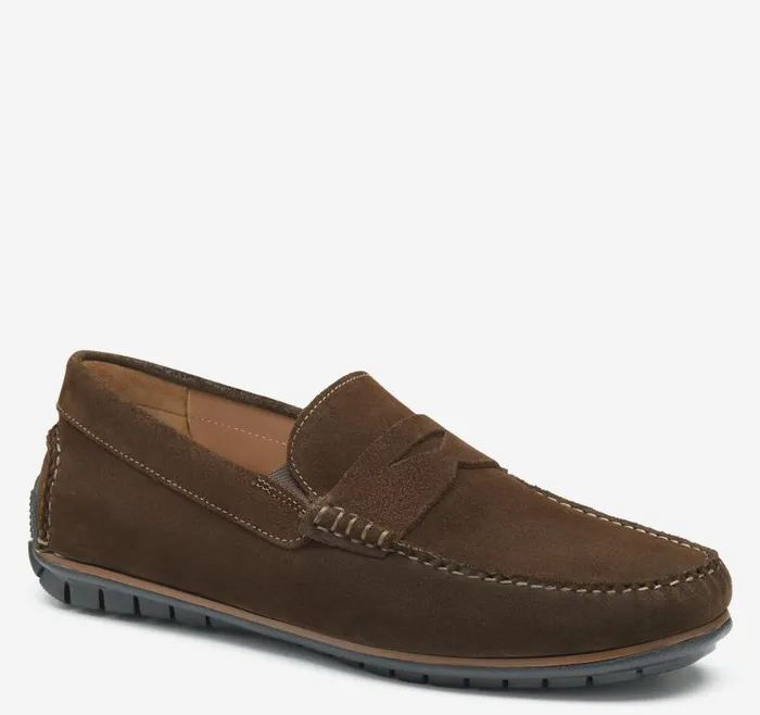 Men Johnston and Murphy SlipOns and Loafers Cort 20 Penny Dark Brown Waxed English Suede Men Johnston and Murphy SlipOns and Loafers Cort 20 Penny Dark Brown Waxed English Suede