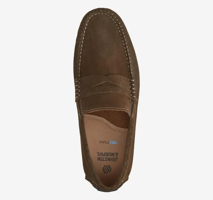 Men Johnston and Murphy SlipOns and Loafers Cort 20 Penny Dark Brown Waxed English Suede Men Johnston and Murphy SlipOns and Loafers Cort 20 Penny Dark Brown Waxed English Suede