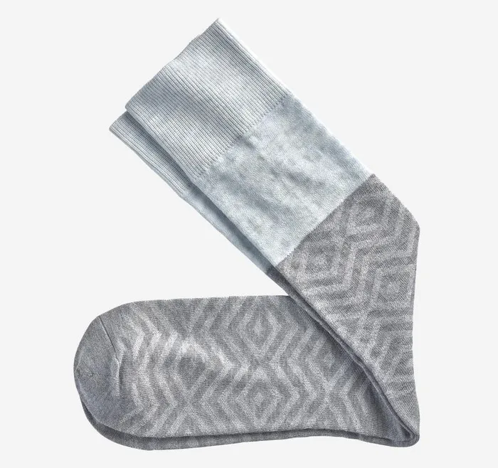 Men Johnston and Murphy Socks Diamond Colorblock Socks Gray Multi