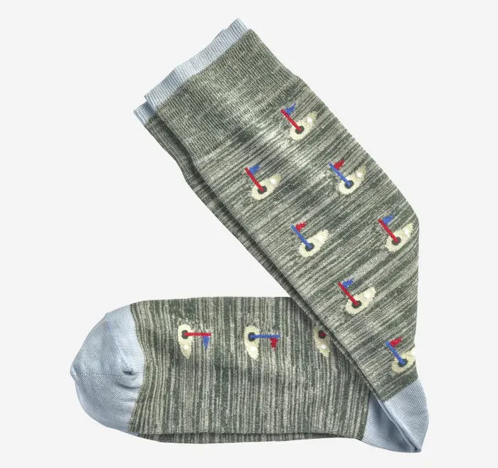 Men Johnston and Murphy Socks Novelty Socks Green Golf