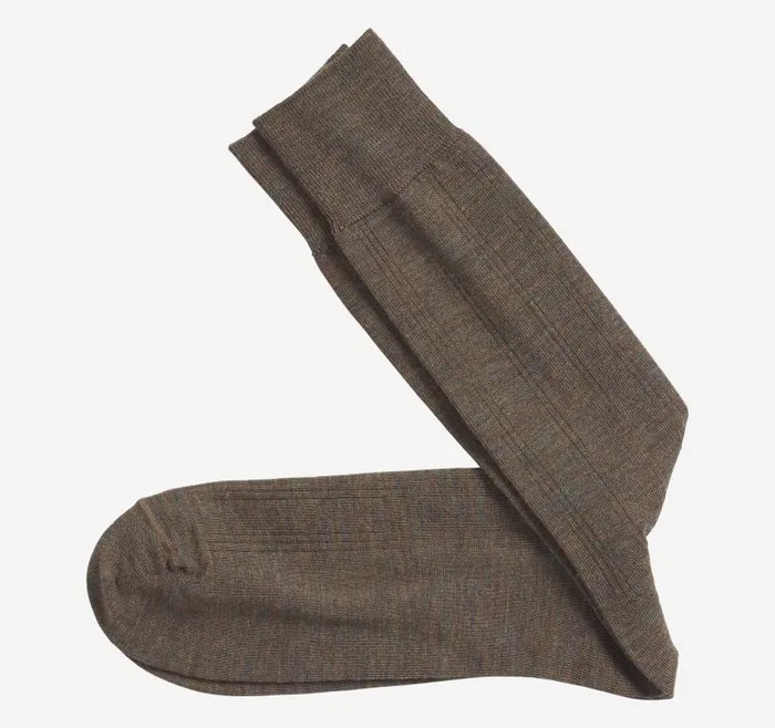 Men Johnston and Murphy Socks Wool Ribbed Socks Brown