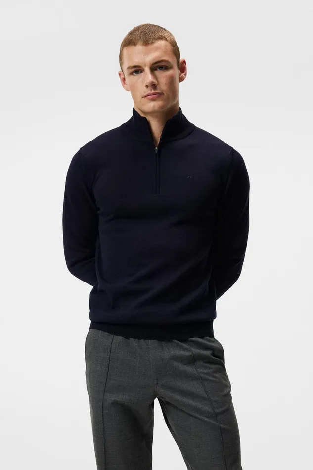 Men Kiyan Quarter Zip Sweater JL Navy JLindeberg Knitwear