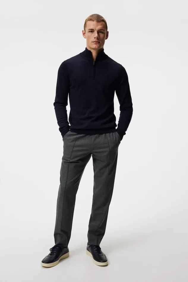 Men Kiyan Quarter Zip Sweater JL Navy JLindeberg Knitwear Men Kiyan Quarter Zip Sweater JL Navy JLindeberg Knitwear