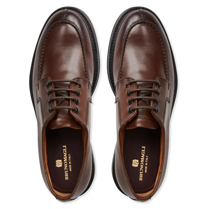 Men Laceups and Oxfords Bruno Magli Tyler Split Toe Leather DerbyCognac