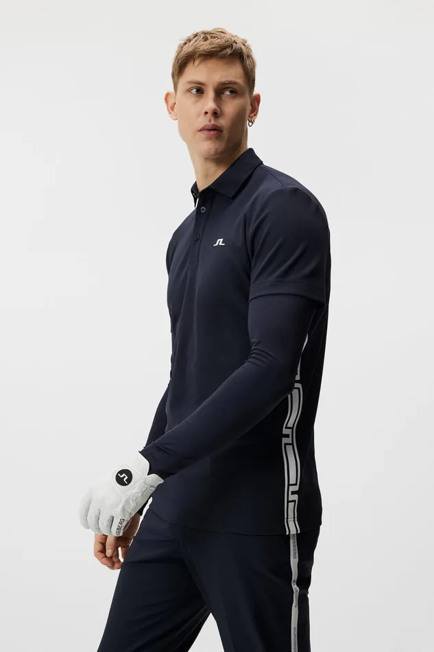 Men Liam Regular Fit LS Polo JL Navy JLindeberg Polo Shirts