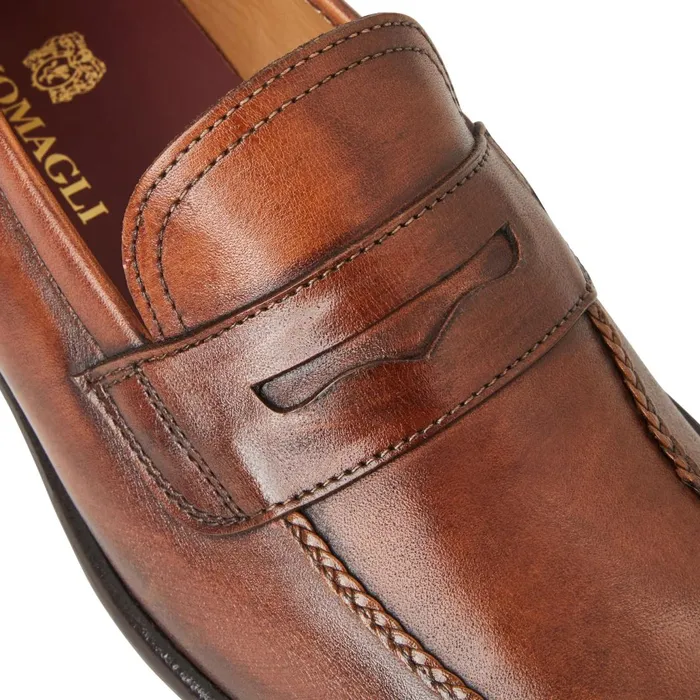Men Loafers and Slipons Bruno Magli Arden Braided Leather LoaferCognac