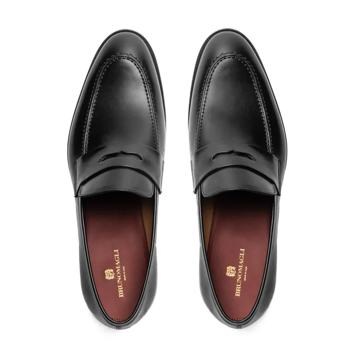 Men Loafers and Slipons Bruno Magli Payton Burnished Penny LoaferBlack