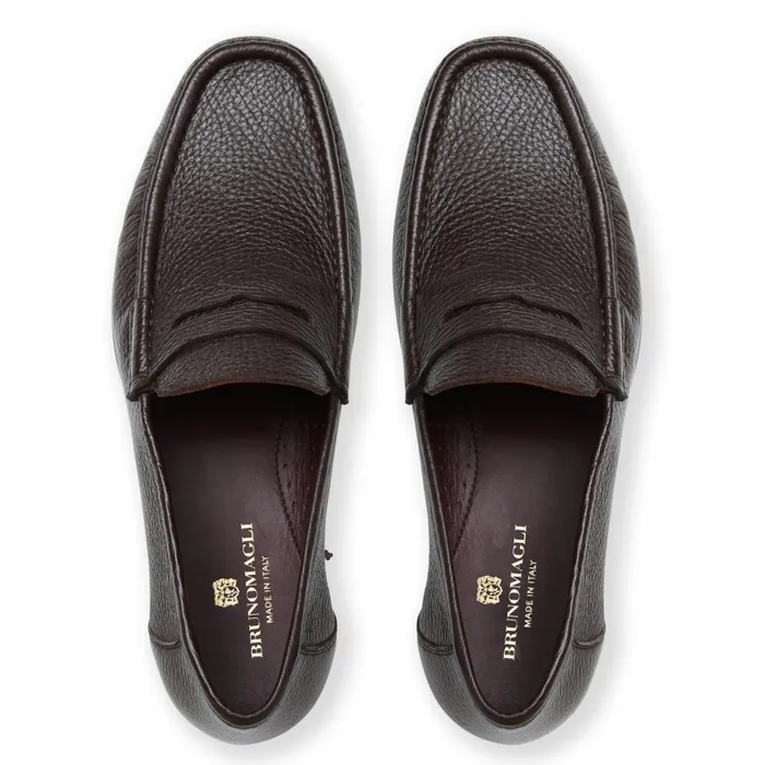 Men Loafers and Slipons Bruno Magli Tonio Slip On Loafer Brown Cervo Leather