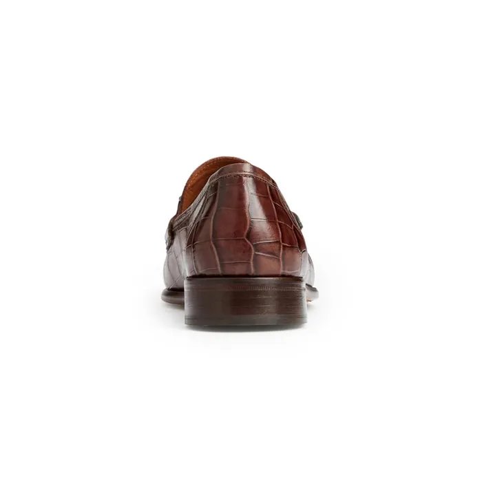 Men Loafers and Slipons Bruno Magli Trieste Classic Moccasin Brown Croc