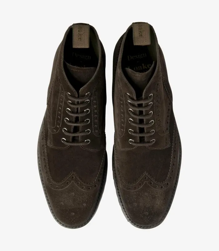 Men Loake Boots Pegasus Dark Brown Suede Men Loake Boots Pegasus Dark Brown Suede