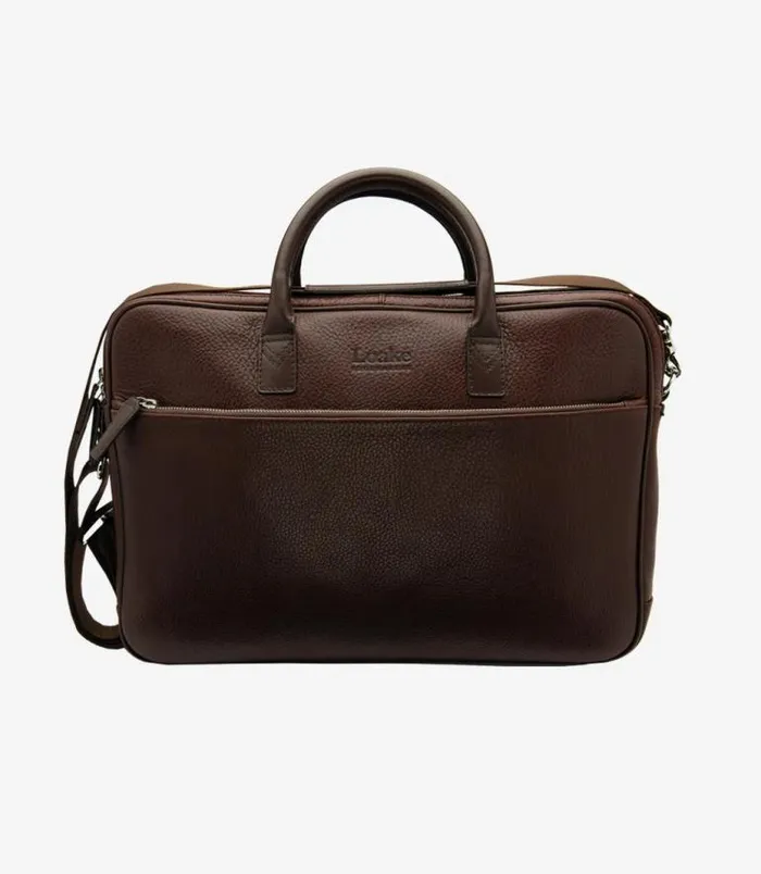 Men Loake Formal Bags Westminster Briefcase Brown Grain