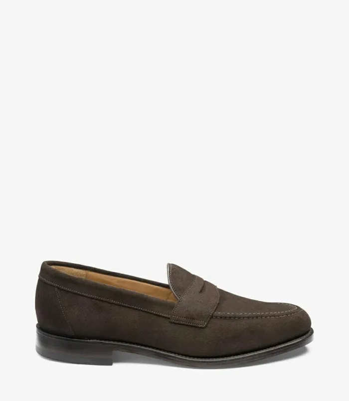 Men Loake Loafers Imperial Dark Brown Suede