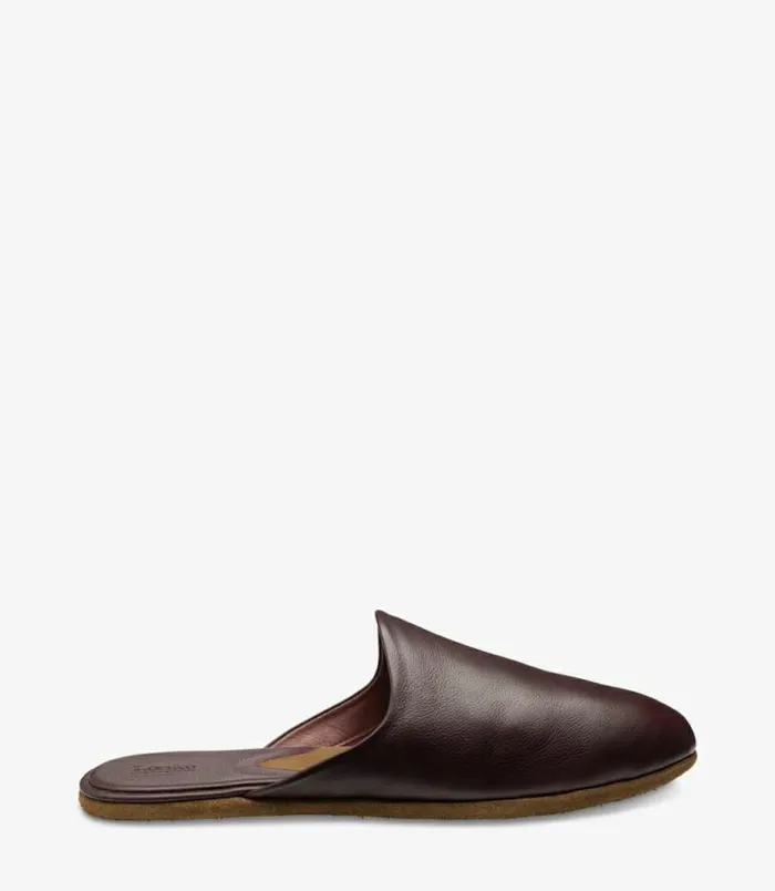 Men Loake Slippers Garrick Slippers Burgundy Grain