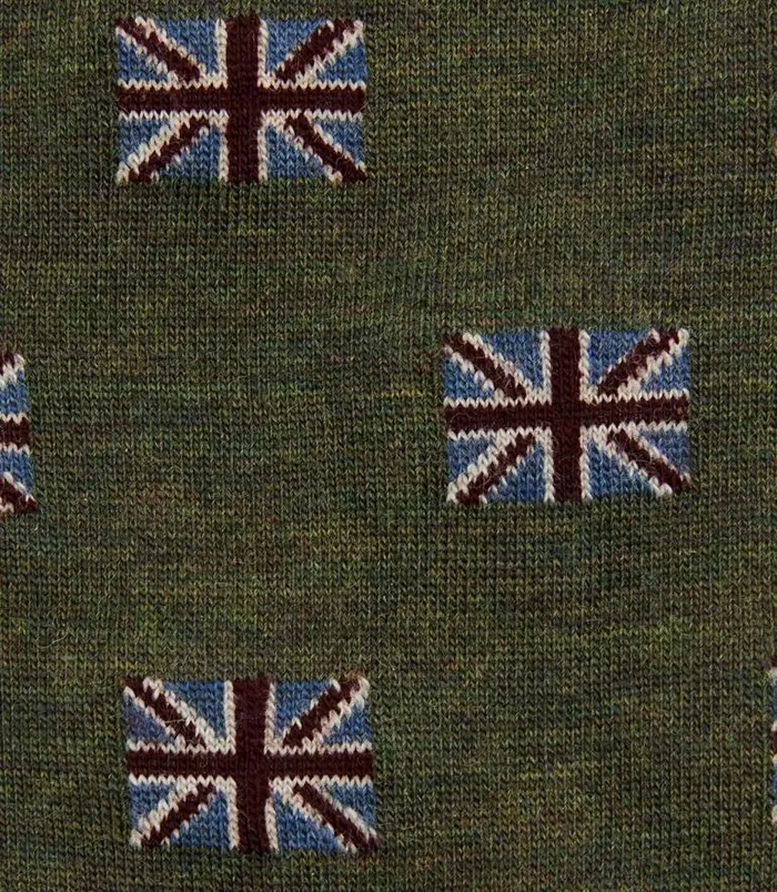 Men Loake Socks Union Jack Socks Olive
