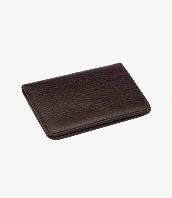 Men Loake Wallets Card Holders Fenchurch Card Holder Dark Brown Grain